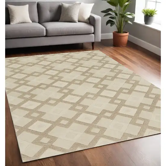 Wool Ivory  Area Rug Photo 1