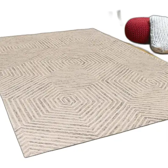 Wool Ivory Area Rug Photo 4