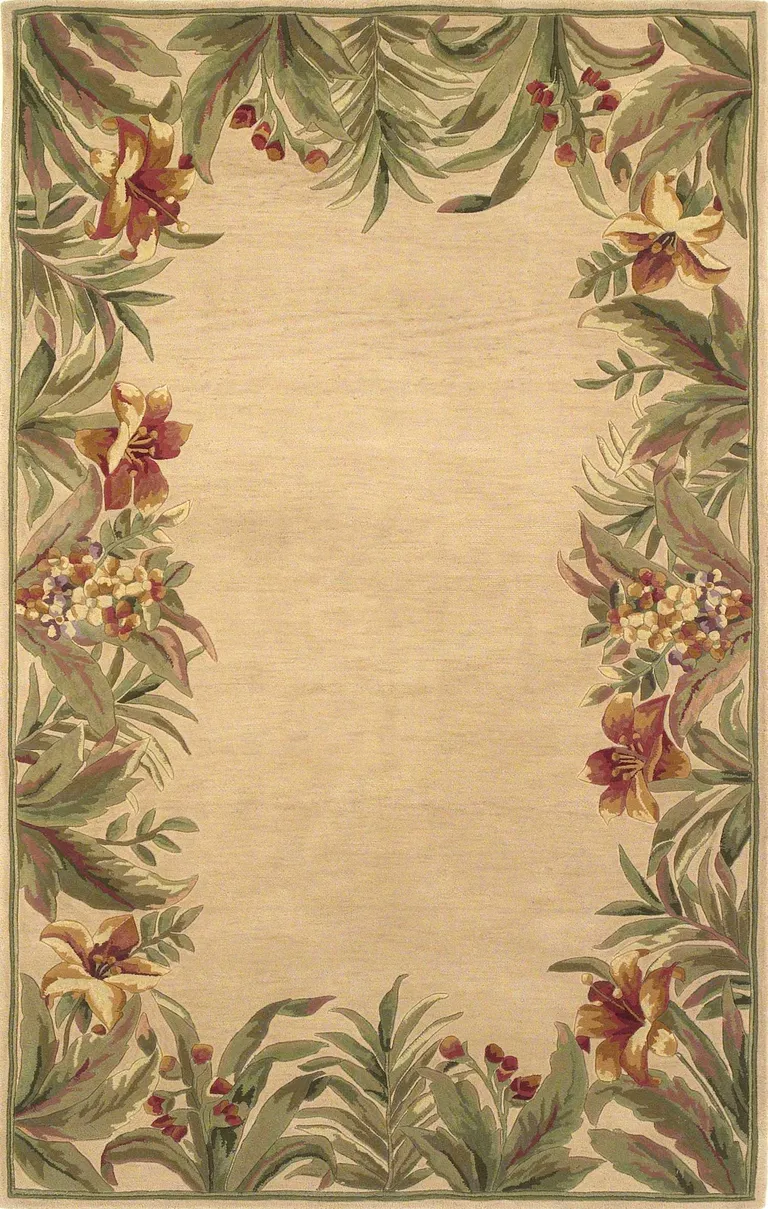 Wool Ivory  Area Rug Photo 1