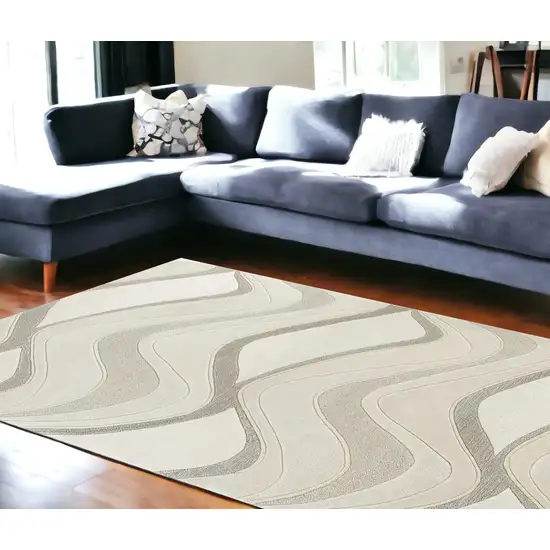 6 Wool Ivory  Area Rug Photo 1