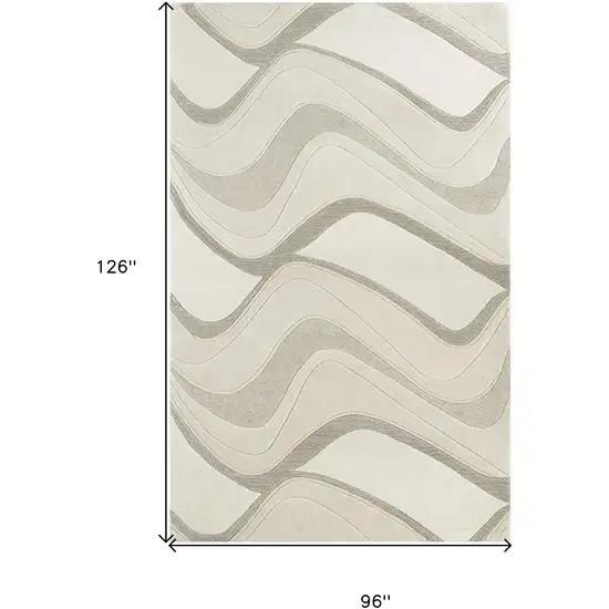 6 Wool Ivory  Area Rug Photo 3