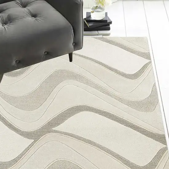 Wool Ivory  Area Rug Photo 6