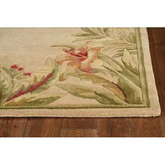 Wool Ivory Tropical Greenery Area Rug Photo 4