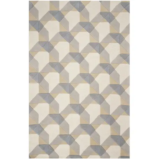 Wool Ivory Or Grey Area Rug Photo 2