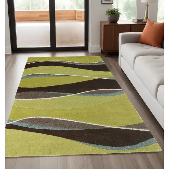 Wool Lime Or  Mocha Area Rug Photo 1