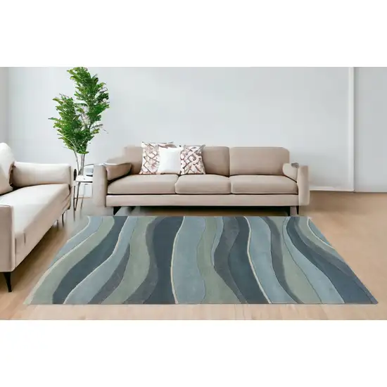 6 Wool Ocean Area Rug Photo 1