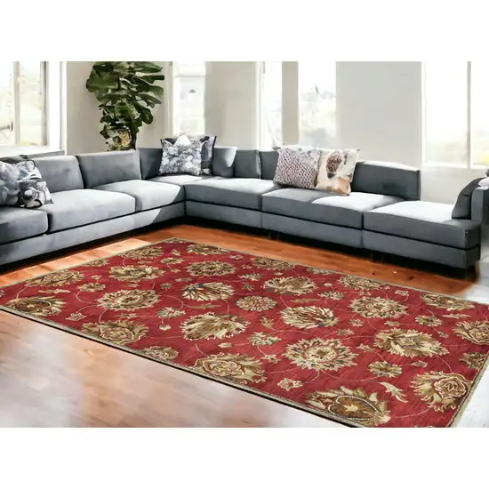 6 Wool Red Area Rug Photo 2