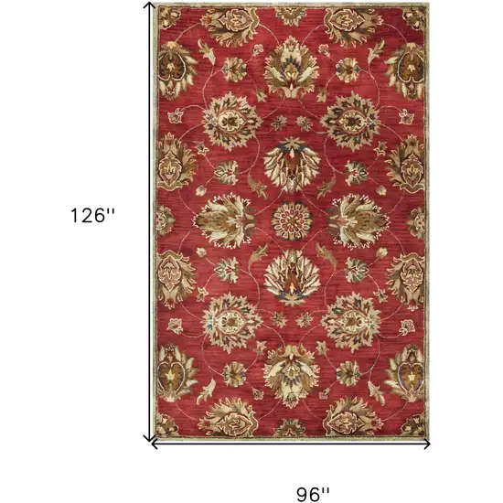 6 Wool Red Area Rug Photo 9