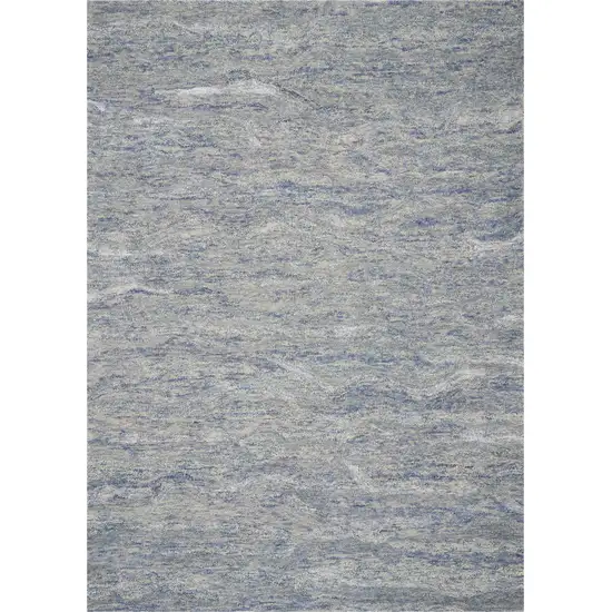 Wool and  Viscose Ocean Blue Area Rug Photo 1