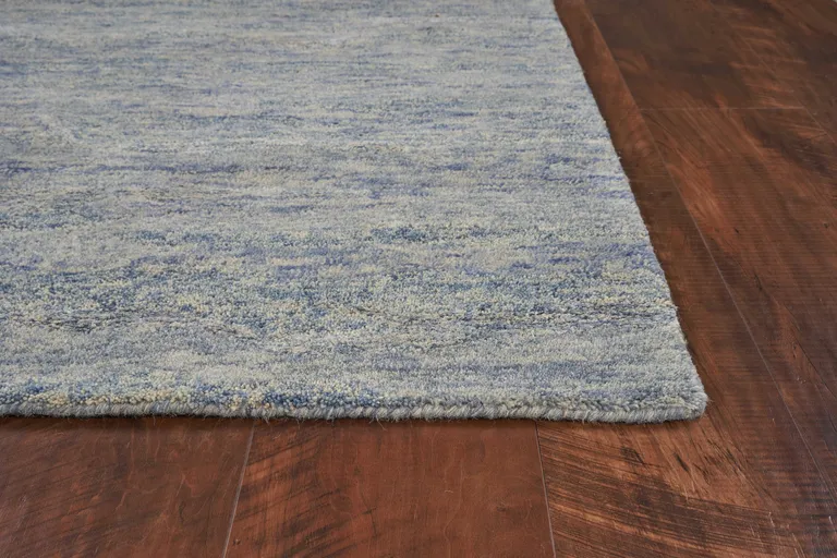 Wool and  Viscose Ocean Blue Area Rug Photo 4