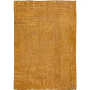 Photo of Yellow Abstract Non Skid Area Rug