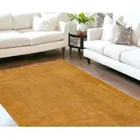 Photo of Yellow Abstract Non Skid Area Rug