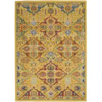 Photo of Yellow Floral Power Loom Area Rug