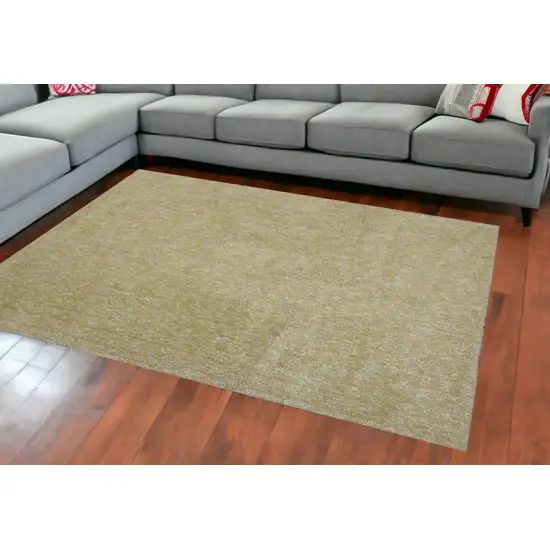 8'X11' Yellow Heather Indoor Shag Rug Photo 1