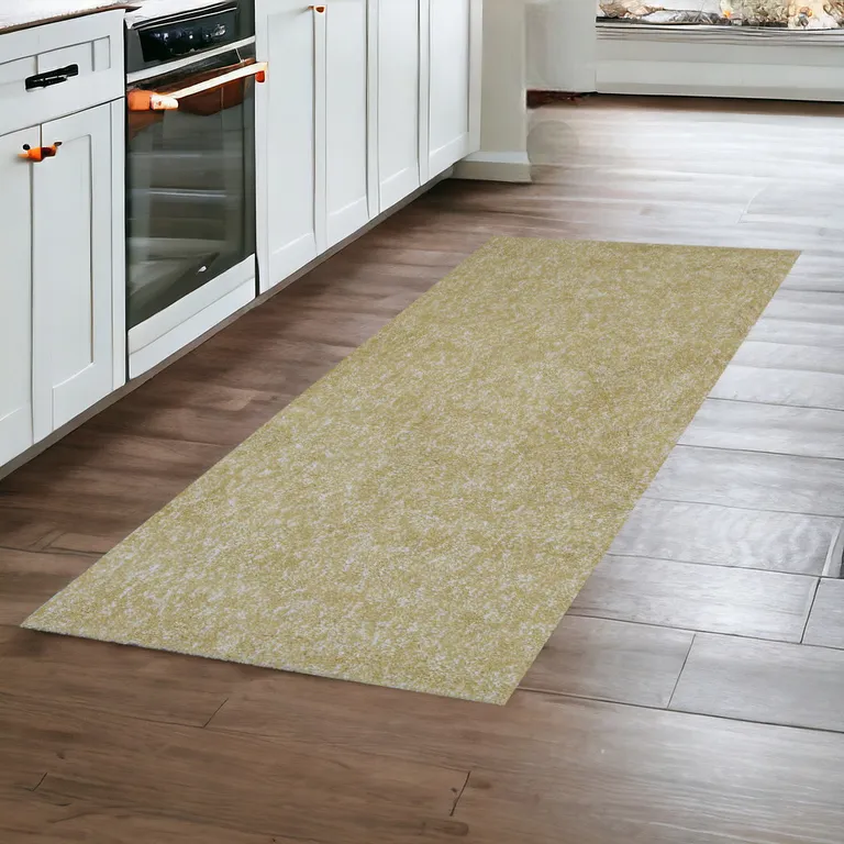 Yellow Heather Indoor Shag Runner Rug Photo 4