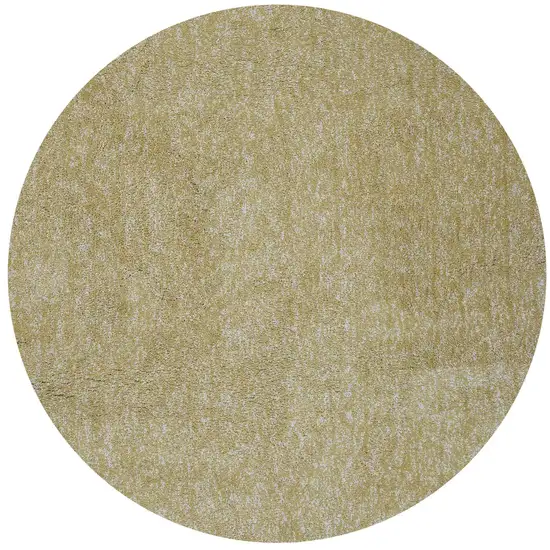 Yellow Heather Round Indoor Shag Rug Photo 3