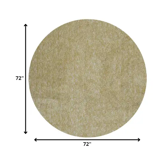 Yellow Heather Round Indoor Shag Rug Photo 2