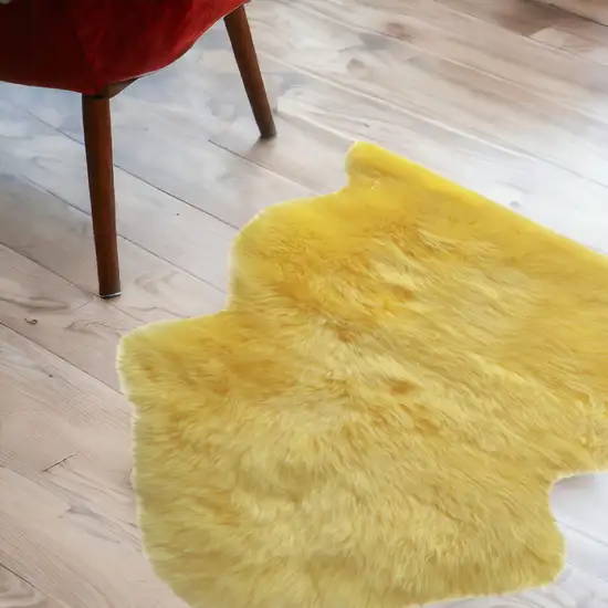 Yellow New Zealand Natural Sheepskin Rug Photo 1