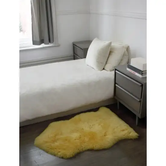 Yellow New Zealand Natural Sheepskin Rug Photo 4