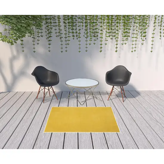 Yellow Non Skid Indoor Outdoor Area Rug Photo 2