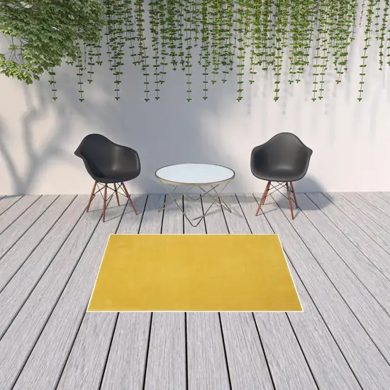 Yellow Non Skid Indoor Outdoor Area Rug Photo 2