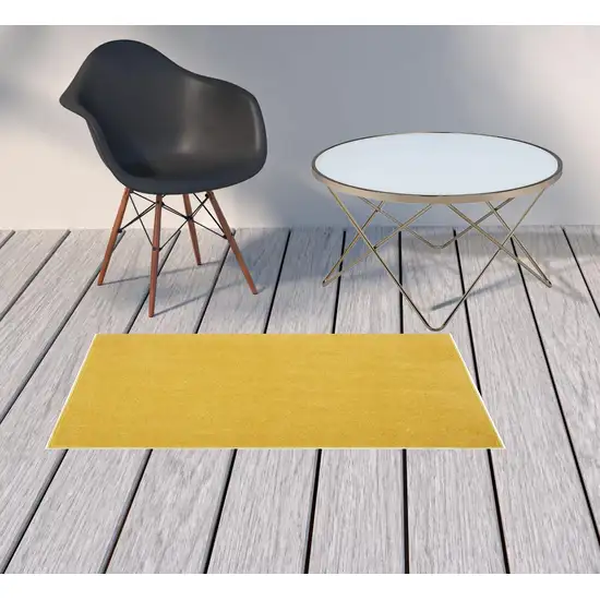 Yellow Non Skid Indoor Outdoor Runner Rug Photo 2