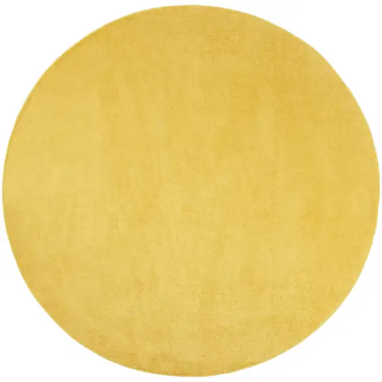 Yellow Round Non Skid Indoor Outdoor Area Rug Photo 3