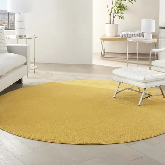 Yellow Round Non Skid Indoor Outdoor Area Rug Photo 8