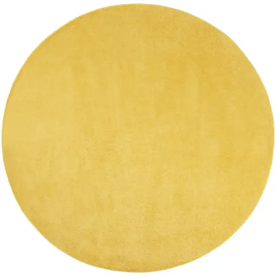 Yellow Round Non Skid Indoor Outdoor Area Rug Photo 1