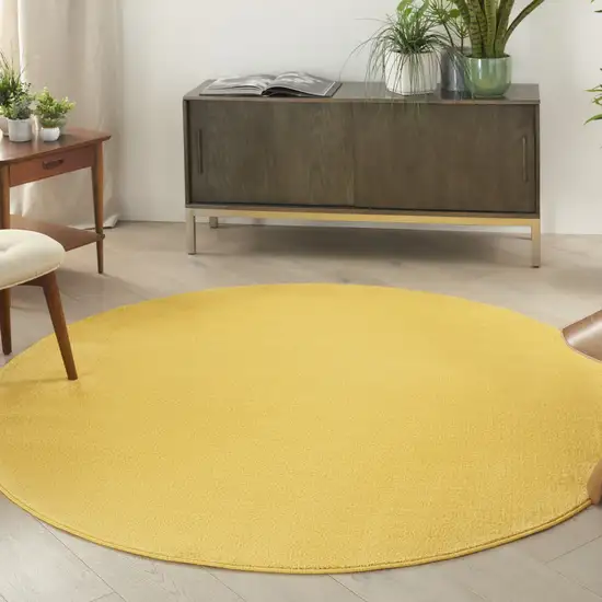 Yellow Round Non Skid Indoor Outdoor Area Rug Photo 8