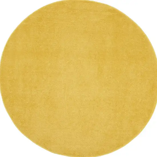 Yellow Round Non Skid Indoor Outdoor Area Rug Photo 4