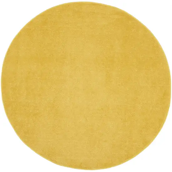 Yellow Round Non Skid Indoor Outdoor Area Rug Photo 1