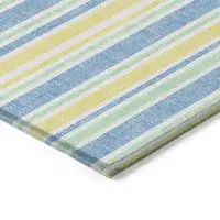 Photo of Yellow Striped Washable Non Skid Indoor Outdoor Area Rug