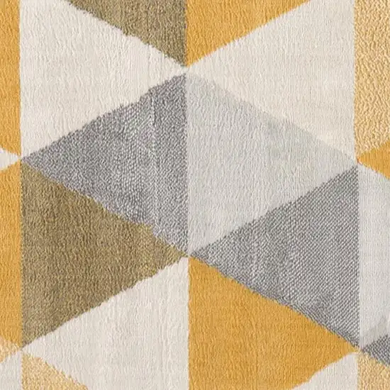 Yellow Geometric Dhurrie Area Rug Photo 5