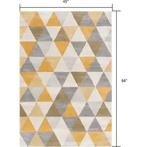 Photo of Yellow Triangular Lattice Area Rug