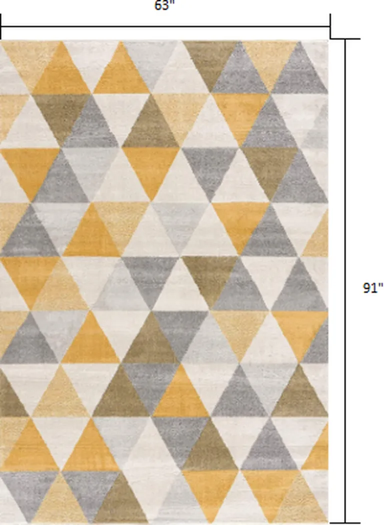 Yellow Triangular Lattice Area Rug Photo 1