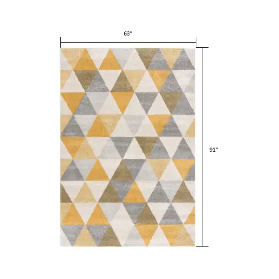 Yellow Triangular Lattice Area Rug Photo 1