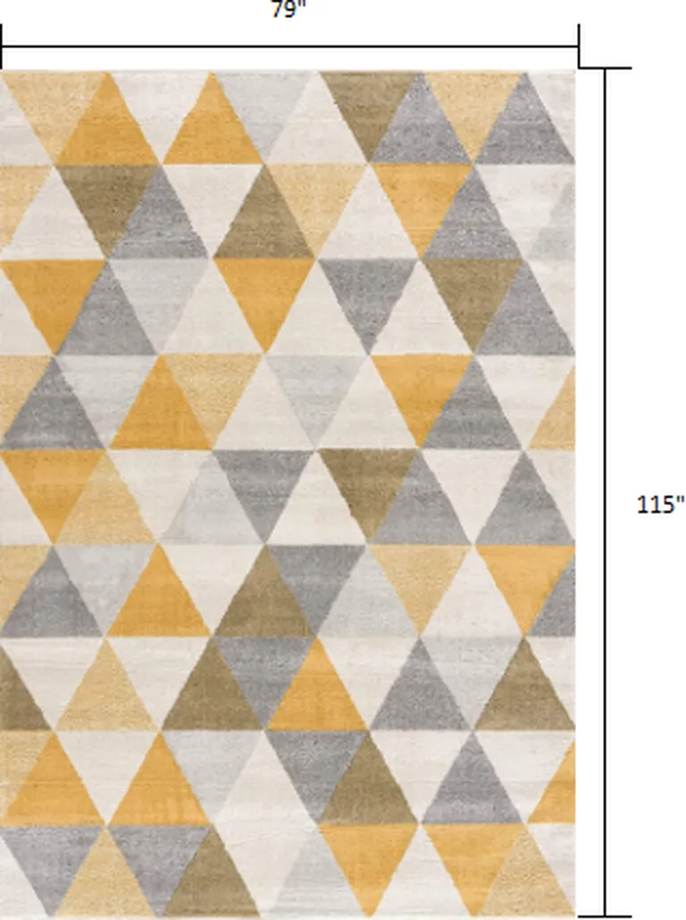 Yellow Triangular Lattice Area Rug Photo 1