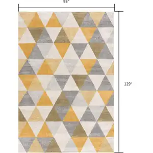 Photo of Yellow Triangular Lattice Area Rug