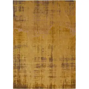 Photo of Yellow and Brown Abstract Non Skid Area Rug