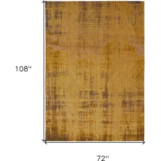 Yellow and Brown Abstract Non Skid Area Rug Photo 3