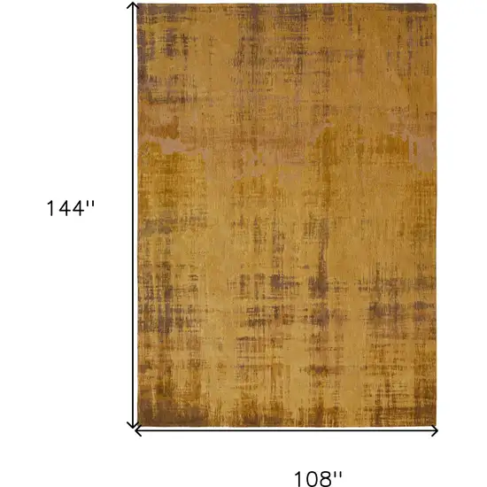 Yellow and Brown Abstract Non Skid Area Rug Photo 3