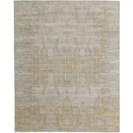 Yellow and Ivory Abstract Hand Woven Area Rug Photo 2