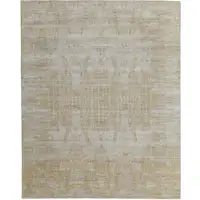 Photo of Yellow and Ivory Abstract Hand Woven Area Rug