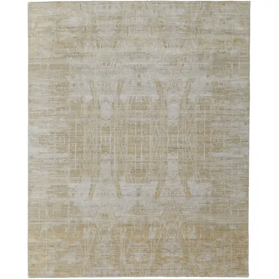 Yellow and Ivory Abstract Hand Woven Area Rug Photo 5