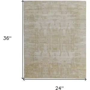 Photo of Yellow and Ivory Abstract Hand Woven Area Rug