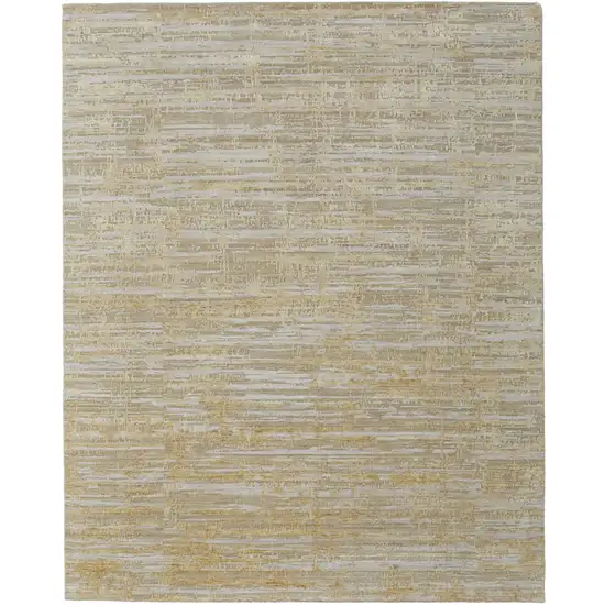 Yellow and Ivory Abstract Hand Woven Area Rug Photo 1