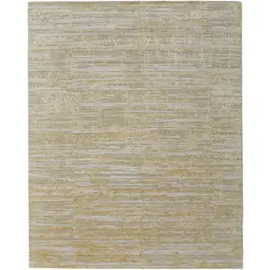 Photo of Yellow and Ivory Abstract Hand Woven Area Rug