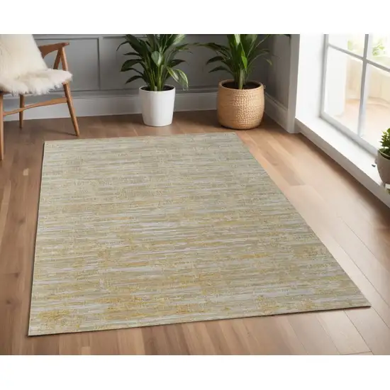 Yellow and Ivory Abstract Hand Woven Area Rug Photo 1