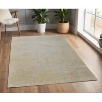 Photo of Yellow and Ivory Abstract Hand Woven Area Rug